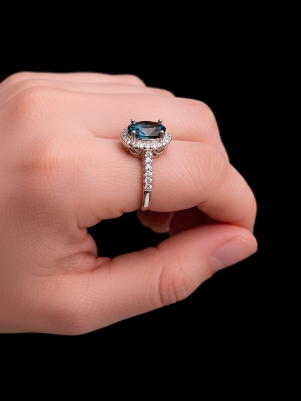 🌟LAST ONE SIZE 6🌟Sterling Silver London Blue Topaz (AAAA) - Picture 5 of 8